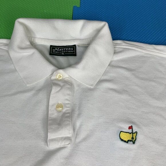 Master Collection Men’s Size XL 60's Two Ply Mercerized White Polo Shirt W/ Logo - Picture 3 of 15